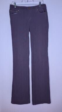 Tory Burch Classic Tory Bootcut Gray Corduroy Jeans Tall 8 Chic Designer Capsule